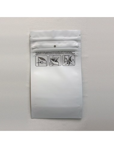 Bolsa Mylar Blanca M | 10,1×16,5 cm | Child-Proof | Pack 50 Unidades