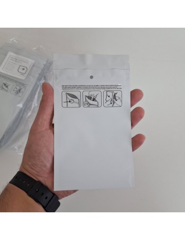 Bolsa Mylar Blanca M | 10,1×16,5 cm | Child-Proof | Pack 50 Unidades
