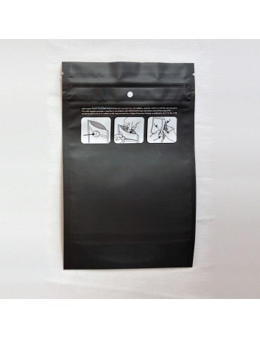 Bolsa Mylar Negra L | 12,5×20,5 cm | Child-Proof | Pack 50 Unidades