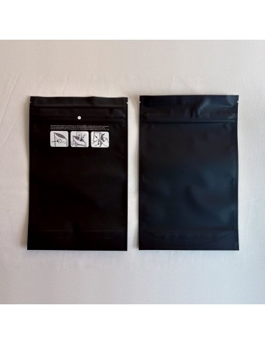 Bolsa Mylar Negra XL | 15×23,5 cm | Child-Proof | Pack 50 Unidades