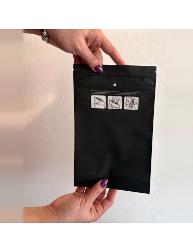 Bolsa Mylar Negra XL | 15×23,5 cm | Child-Proof | Pack 50 Unidades