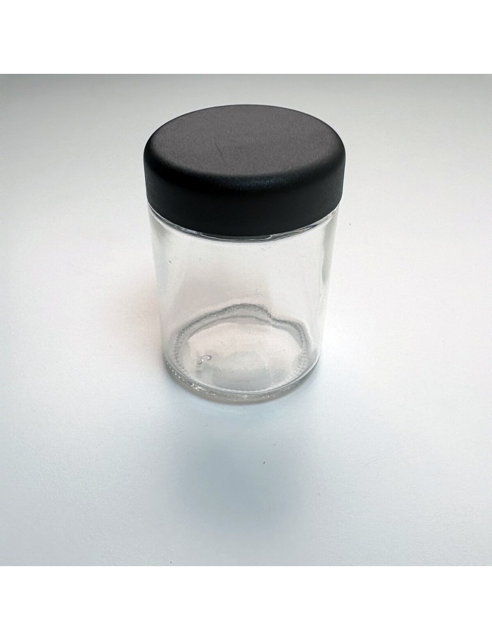 Frasco de Vidrio 120 ml Child Proof Transparente Tapa Negra - Pack 20 Unidades